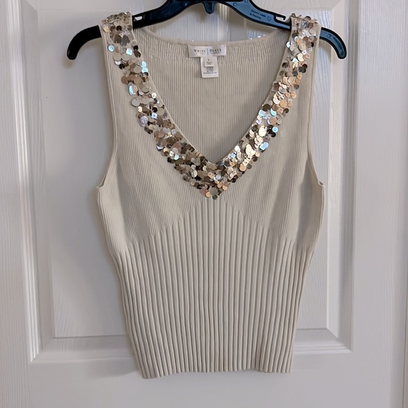 White House Black Market size large tank top like sweater. - Picture 1 of 7